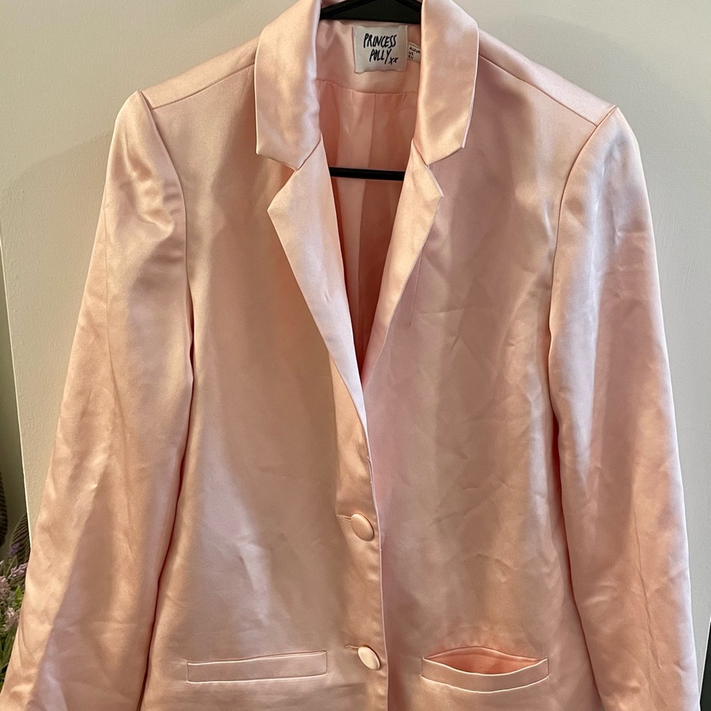 Princess Polly Blush Satin Women's Blazer